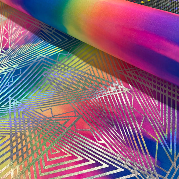 UV Glow Spectrum Holographic Stretch Fabric - Coquetry Clothing