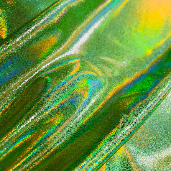 UV Glow Lime Holographic Fabric - Coquetry Clothing