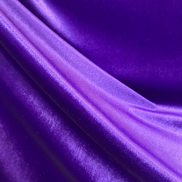 Purple Stretch Velvet Fabric - 6