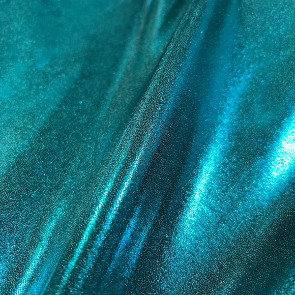 Teal Metallic Stretch Fabric