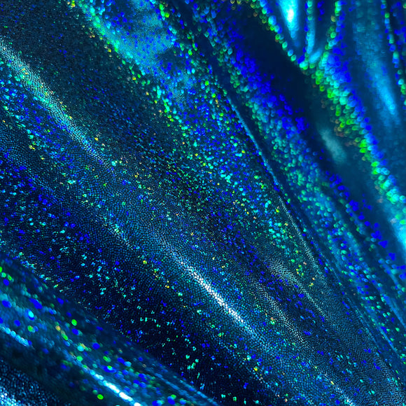 Ocean Sparkle Holographic Spandex Fabric - Coquetry Clothing