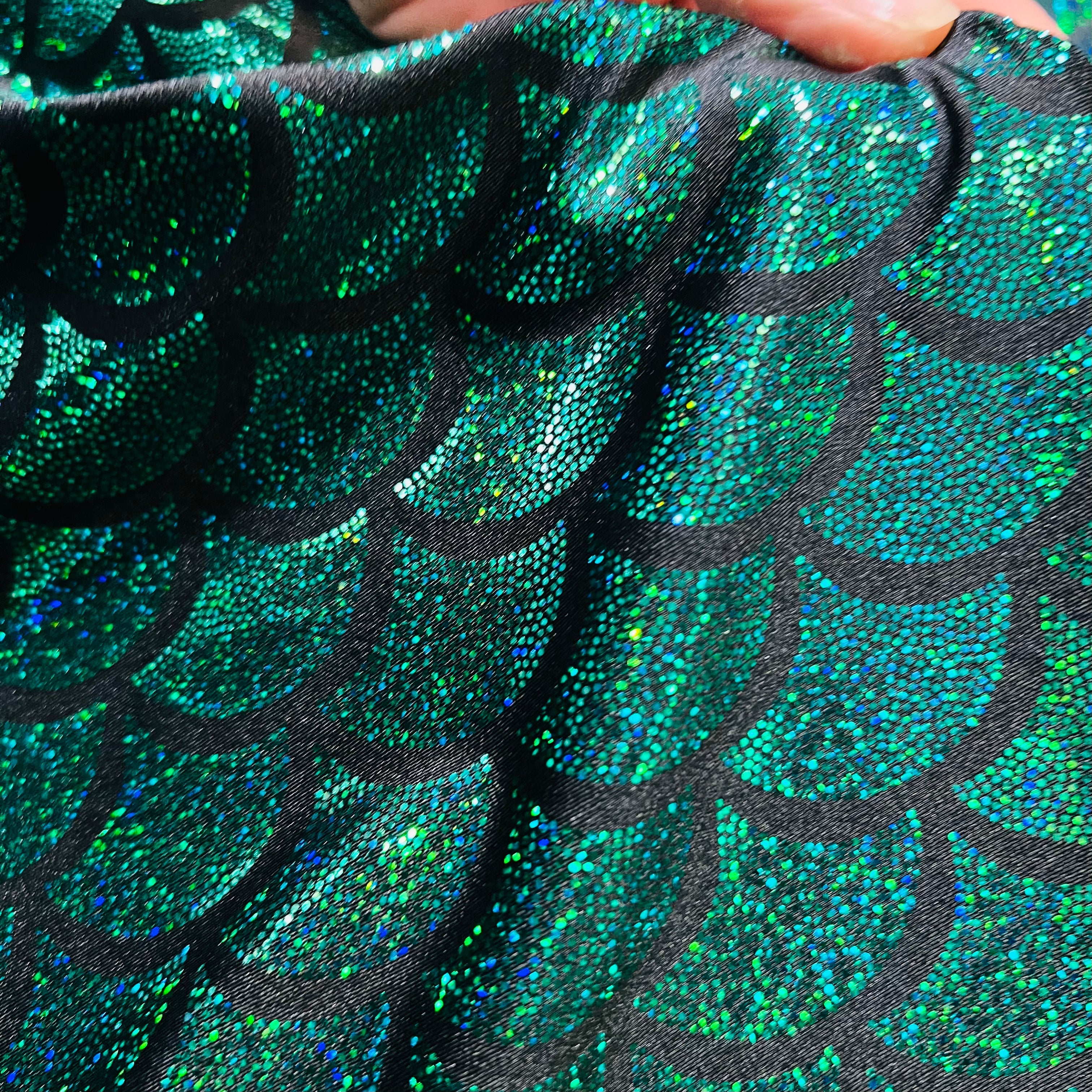 Green Dragon Scale Fabric - Coquetry Clothing 1/2 Yard