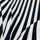 UV Black & White Stripe Spandex Fabric - Coquetry Clothing