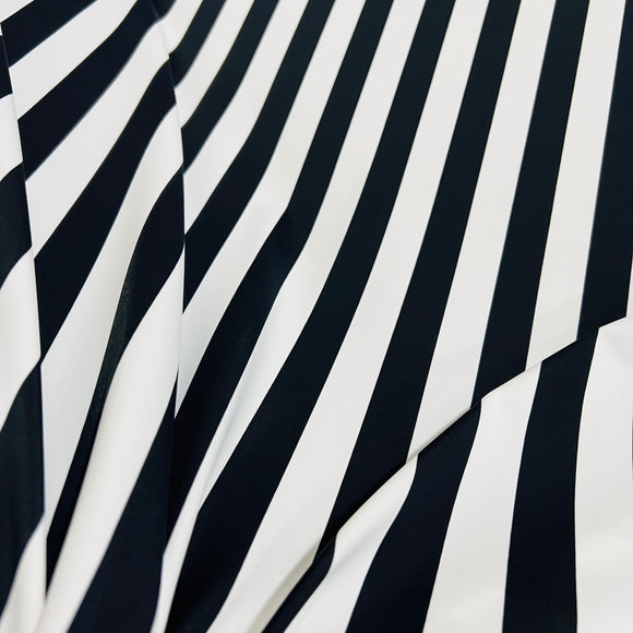 UV Black & White Stripe Spandex Fabric - Coquetry Clothing