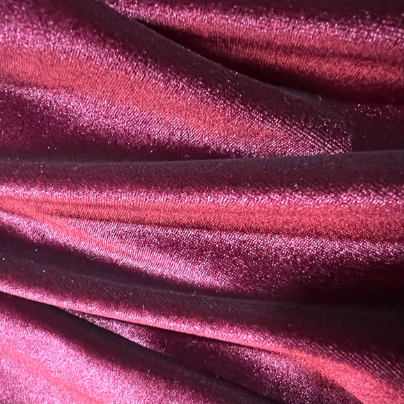 Burgundy Stretch Velvet Fabric - Coquetry Clothing