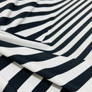 UV Black & White Stripe Spandex Fabric - Coquetry Clothing