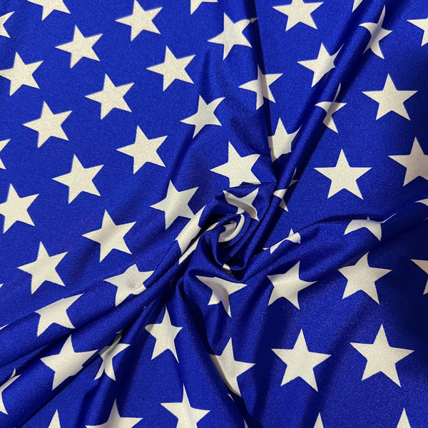 Blue & White Star Print Fabric - 4