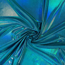 Peacock Blue Holographic Fabric - Coquetry Clothing