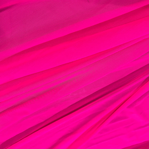 UV Glow Neon Pink Mesh Fabric - Coquetry Clothing