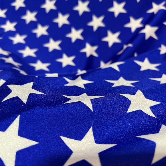 Blue & White Star Print Fabric - Coquetry Clothing