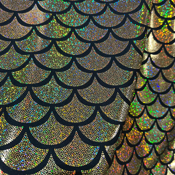 Gold Dragon Scale Fabric - Coquetry Clothing