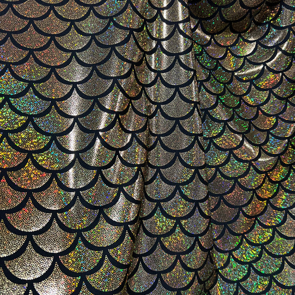 Gold Dragon Scale Fabric - Coquetry Clothing
