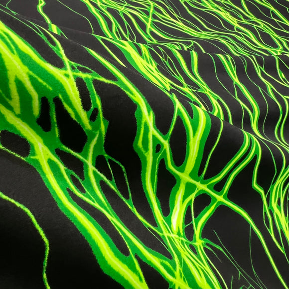 UV  Green Lightning Print Fabric - Coquetry Clothing