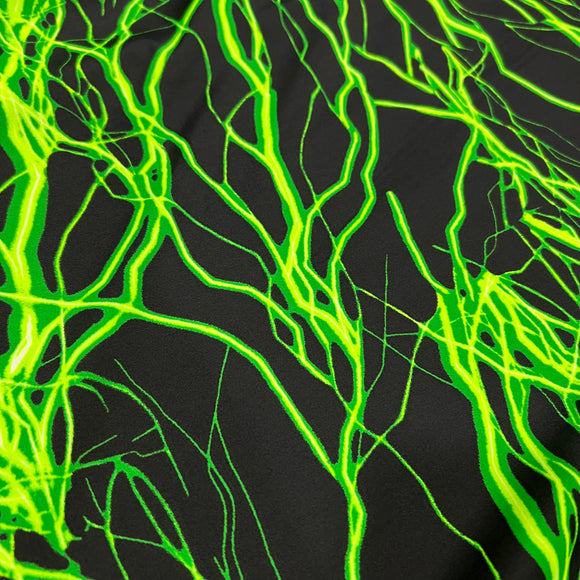 UV  Green Lightning Print Fabric - Coquetry Clothing