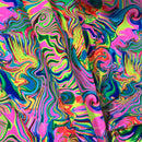 UV Glow Neon Flux Print Spandex Fabric - Coquetry Clothing