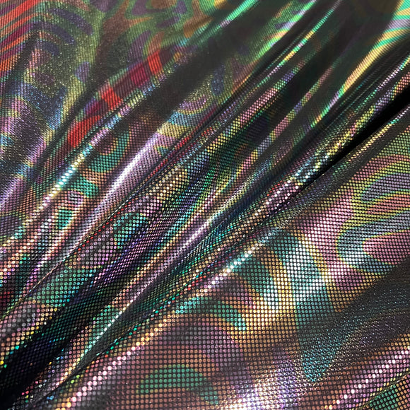 Oil Slick Metallic Spandex Fabric - Coquetry Clothing