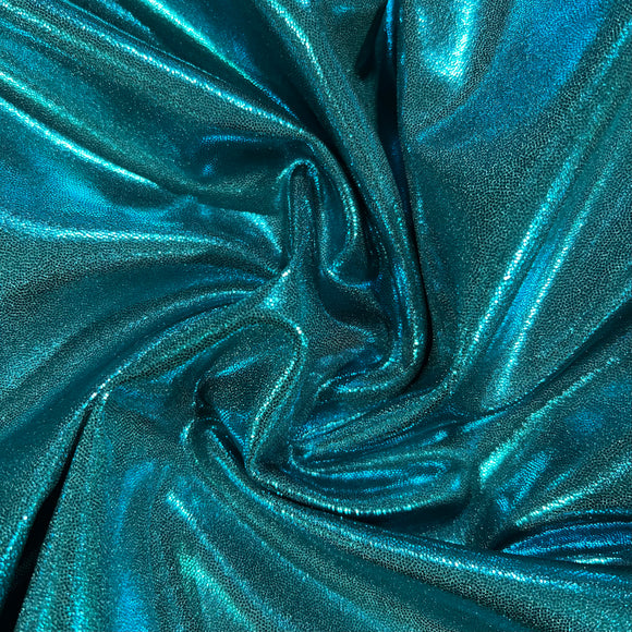 Teal Metallic Stretch Fabric