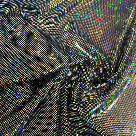Silver Kaleidoscope Holographic Stretch Fabric - Coquetry Clothing