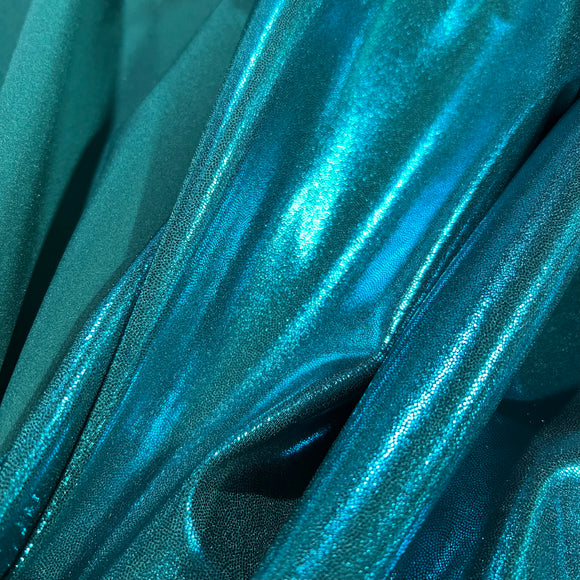 Teal Metallic Stretch Fabric