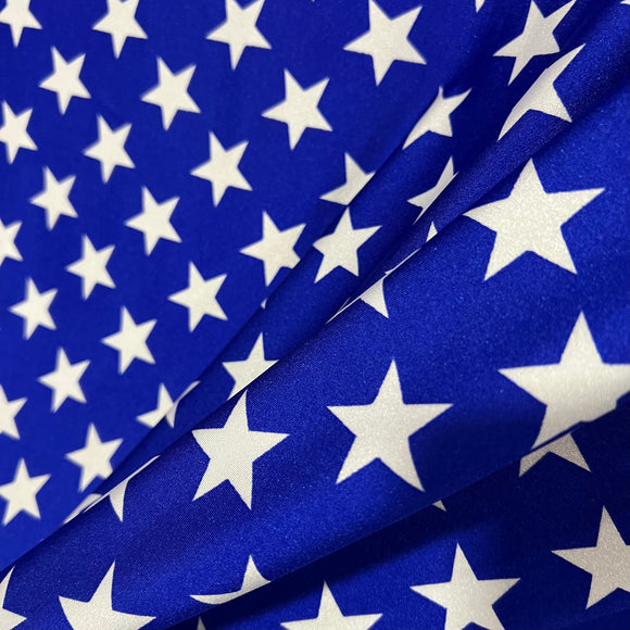 Blue & White Star Print Fabric - Coquetry Clothing