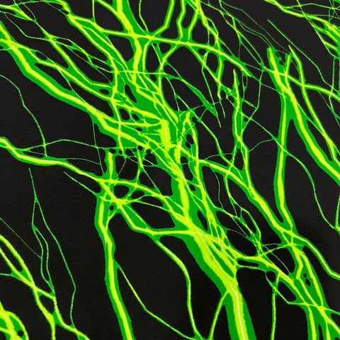 UV  Green Lightning Print Fabric - Coquetry Clothing