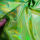 UV Glow Lime Holographic Fabric - Coquetry Clothing