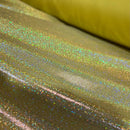Yellow Sparkly Jewel Holographic Fabric - Coquetry Clothing