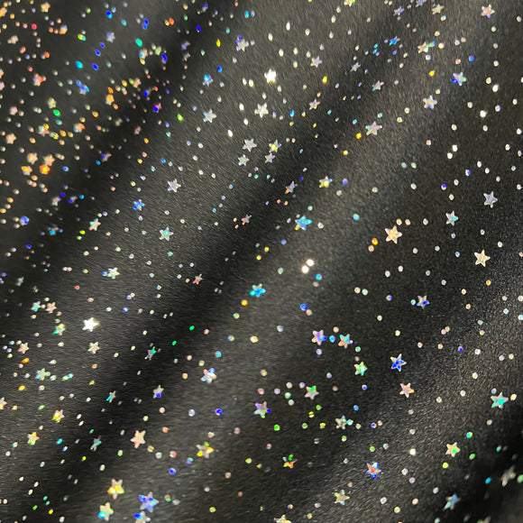 Star Noir Holographic Spandex Fabric - Coquetry Clothing