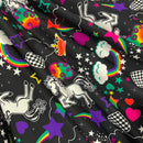 UV Glow Unicorns and Rainbows Fabric - Coquetry Clothing