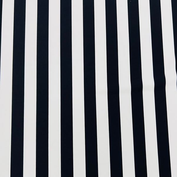 UV Black & White Stripe Spandex Fabric - 1