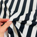 UV Black & White Stripe Spandex Fabric - Coquetry Clothing