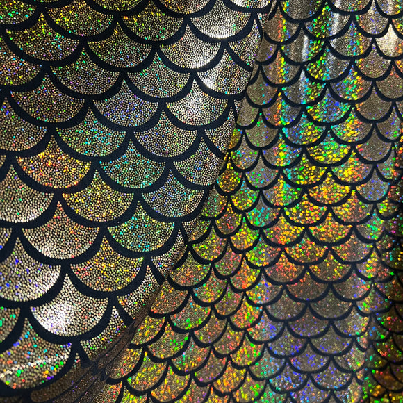 Gold Dragon Scale Fabric - Coquetry Clothing