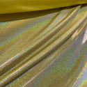 Yellow Sparkly Jewel Holographic Fabric - 5