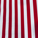 Red and White Stripe Spandex Fabric - 1