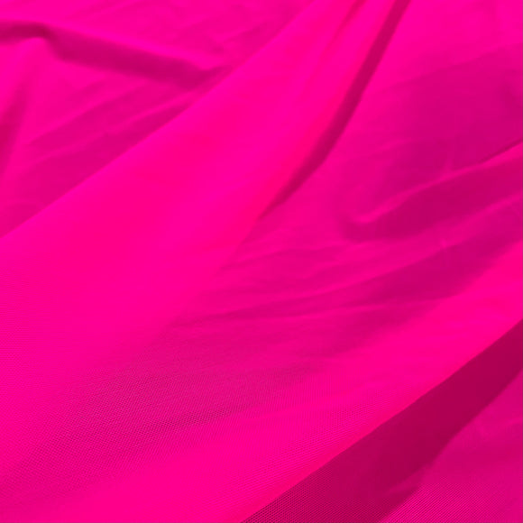 UV Glow Neon Pink Mesh Fabric - Coquetry Clothing