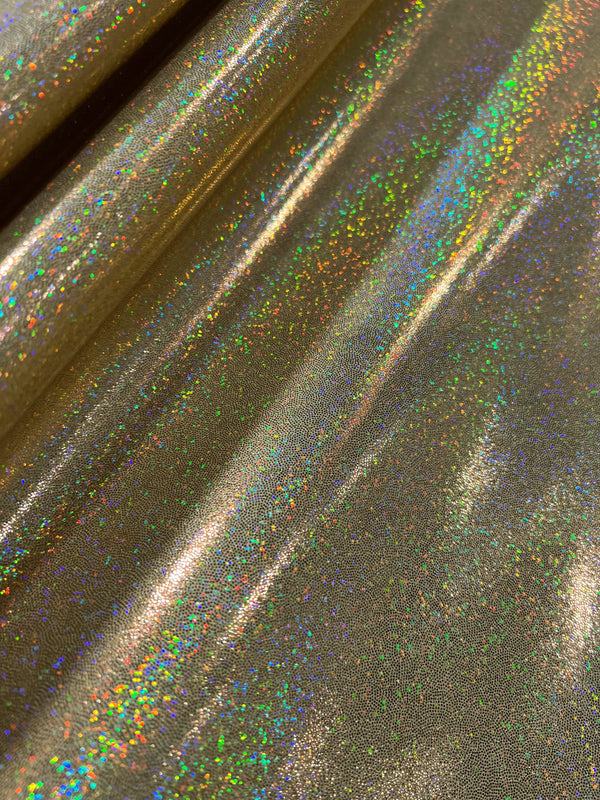 Gold Sparkly Jewel Holographic Fabric - 1