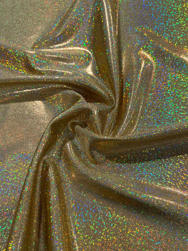 Gold Sparkly Jewel Holographic Fabric - 3