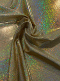 Gold Sparkly Jewel Holographic Fabric - 4