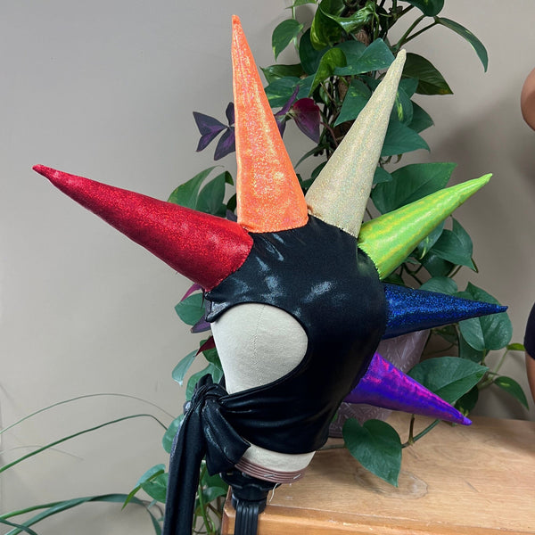 Rainbow Unicorn Horn Bonnet in Black Mystique - 2
