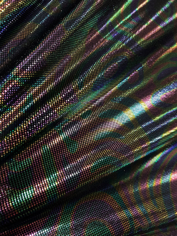 Oil Slick Metallic Spandex Fabric - 5