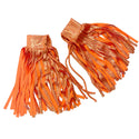 Neon Orange Sparkly Jewel Fringed Wrestling Arm Bands with Slide Ties - 4