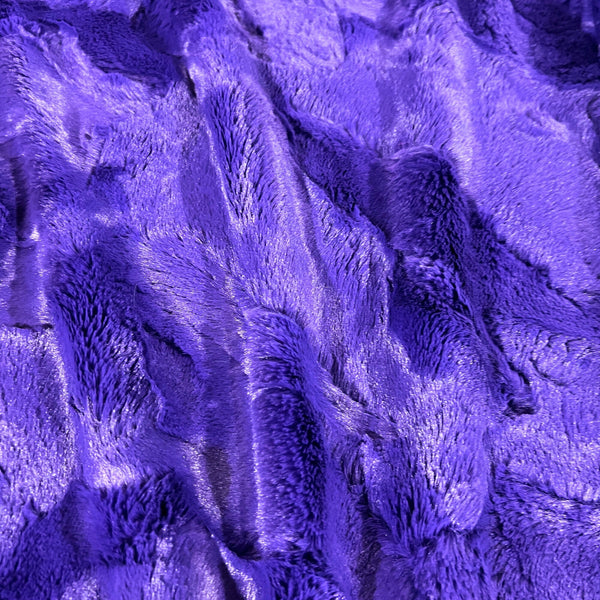 Viola Purple Minky Faux Fur Fabric - 4