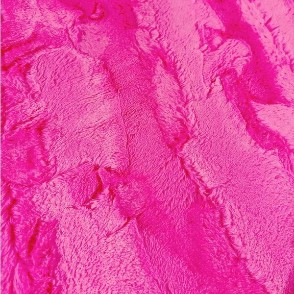 UV Glow Neon Diva Pink Minky Faux Fur Fabric - 4
