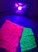 UV Glow Neon UFO Green Minky Faux Fur Fabric - 4
