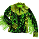 Neon Green Lightning Rodeo Shirt with Fringe - 1