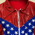 Red White and Blue Patriotic Rodeo Shirt with Fringe - 10