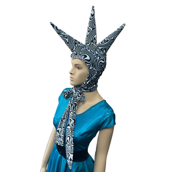 Triple Unicorn Horn Bonnet in Distortion Velvet - 4