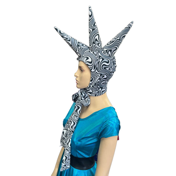 Triple Unicorn Horn Bonnet in Distortion Velvet - 2