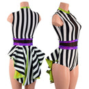 MINI Tux back Romper with Inset Keyhole and Mesh Waistband Details - Coquetry Clothing