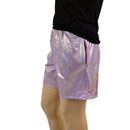 Mens Basketball Shorts with Pockets in Lilac Holographic-2